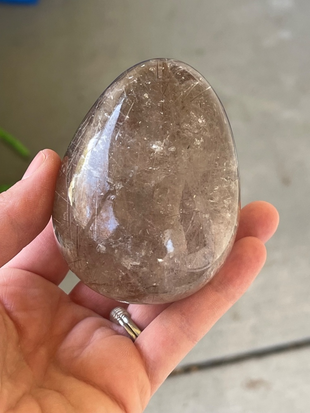 Transparent Copper Rutilated Quartz Polished Stone - Picture 7 of 9
